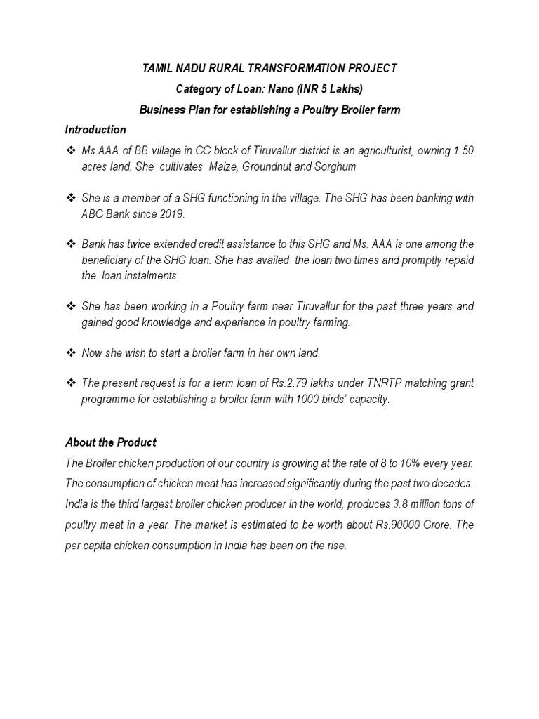 Poultry Brolier Business Plan PDF Poultry Farming Waste Management