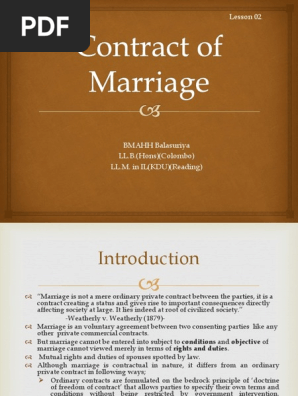 Contract of Marriage