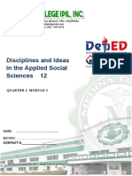 Disciplines and Ideas in The Applied Social Sciences 12: Quarter 1-Module 2