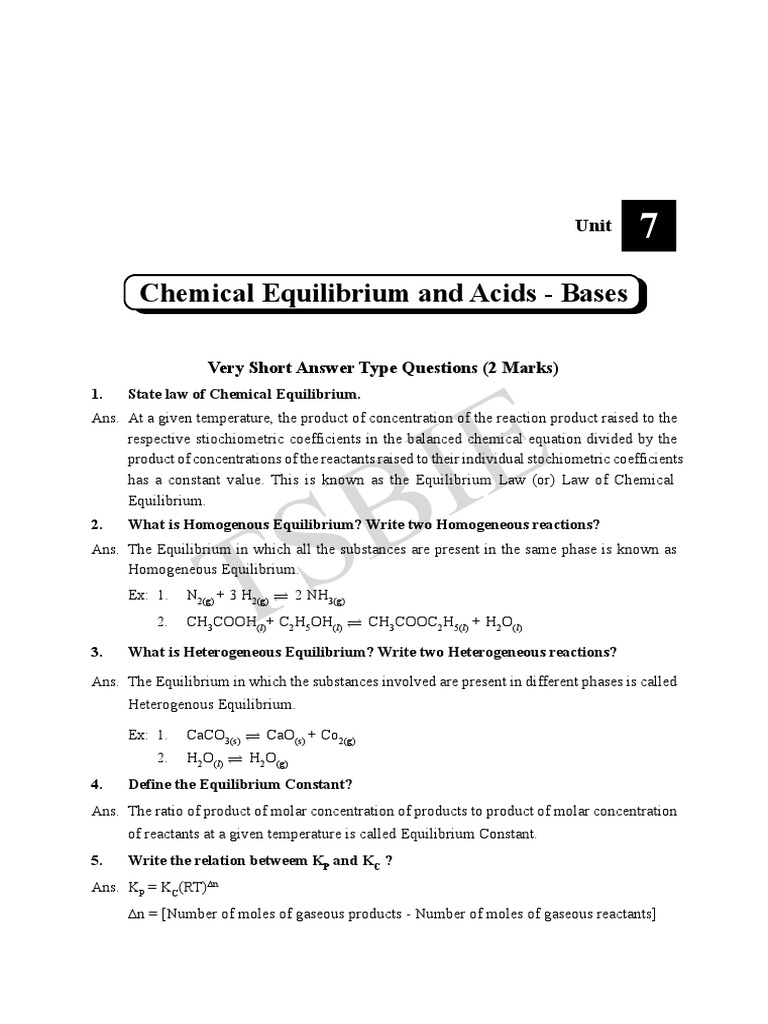 Chemical Equilibrium & Acids-Bases | PDF | Chemical Equilibrium | Acid