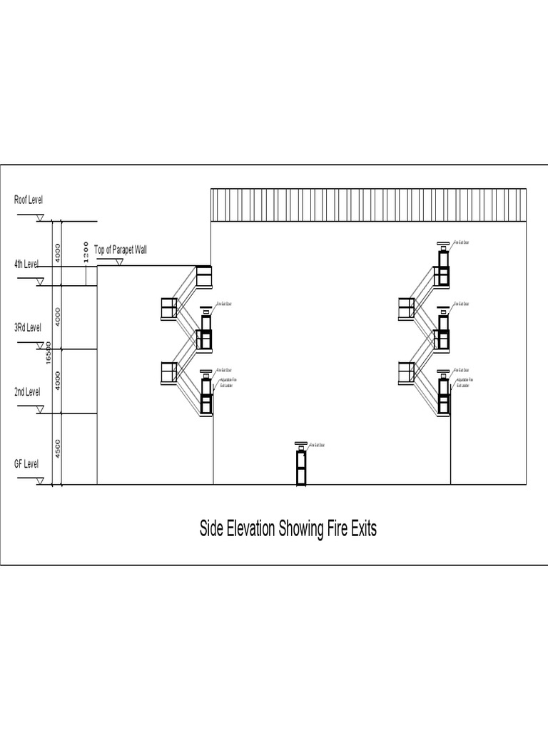 Fire Exit Door and Ladder Elevations | PDF