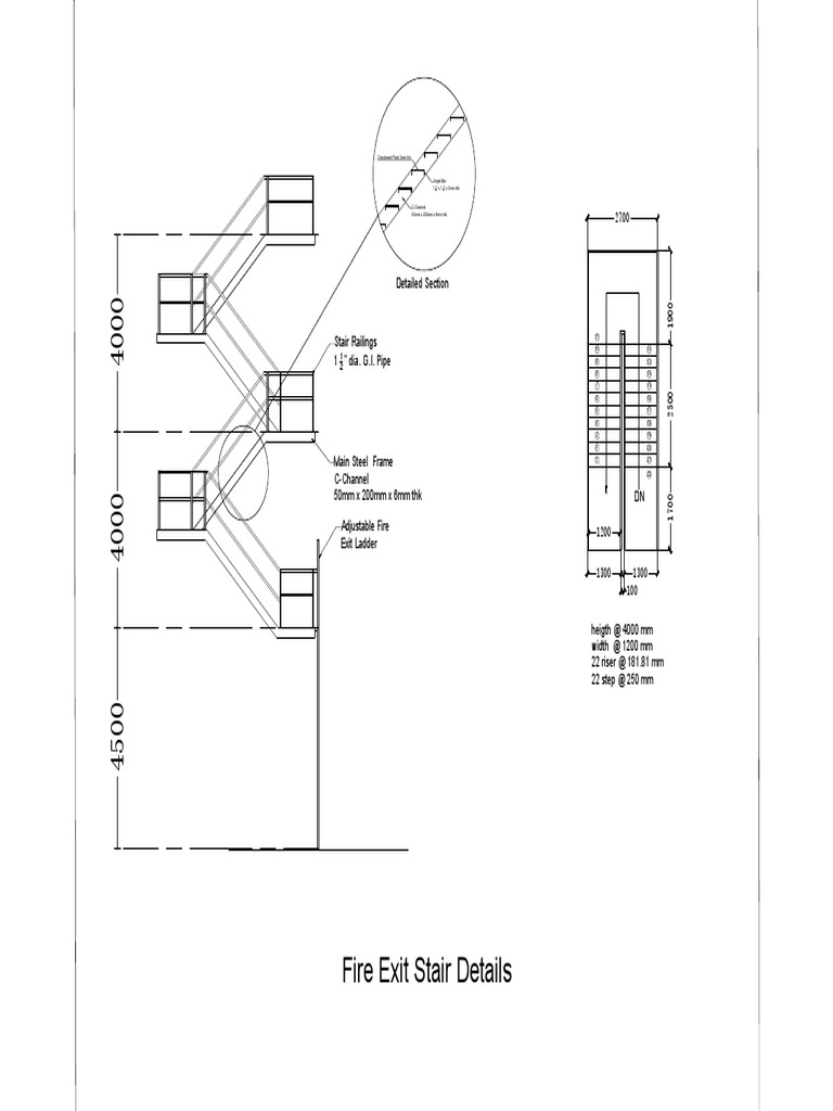 Fire Exit Stair Details PDF Stairs Pedestrian Infrastructure