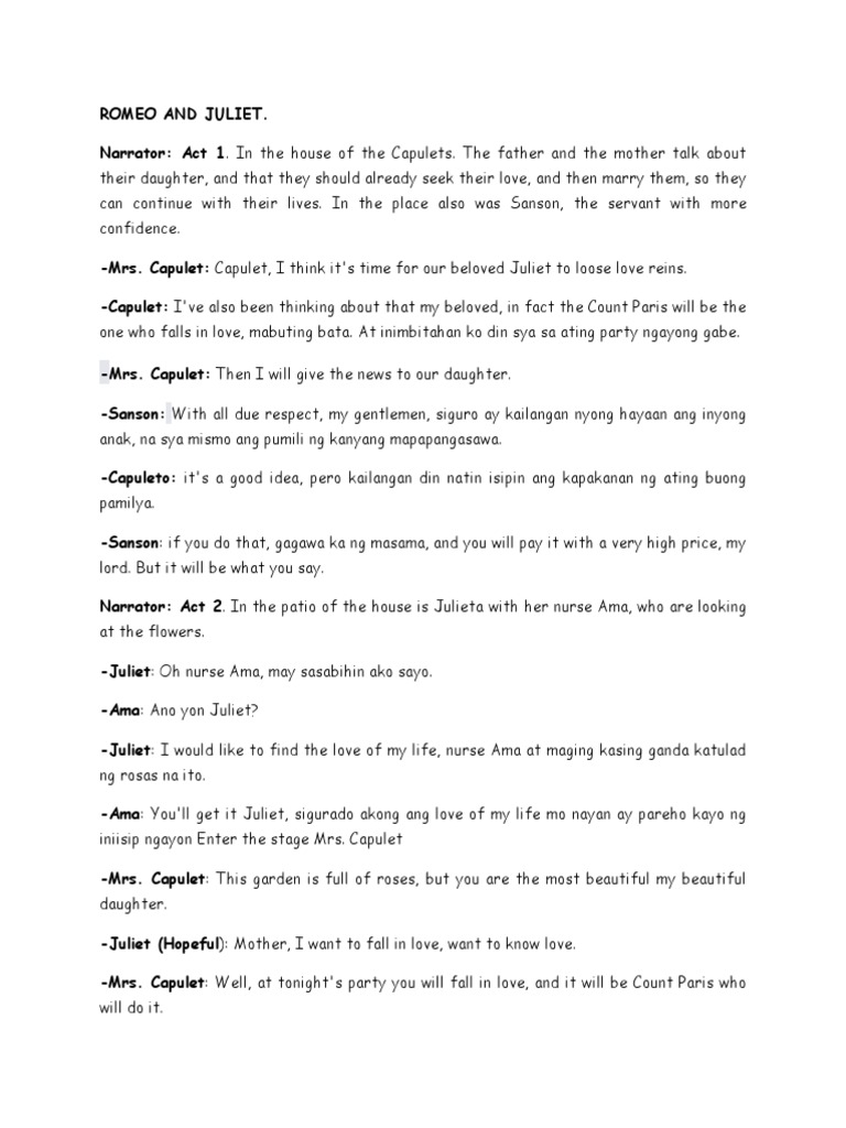 Romeo and Juliet PDF Characters In Romeo And Juliet Romeo And Juliet