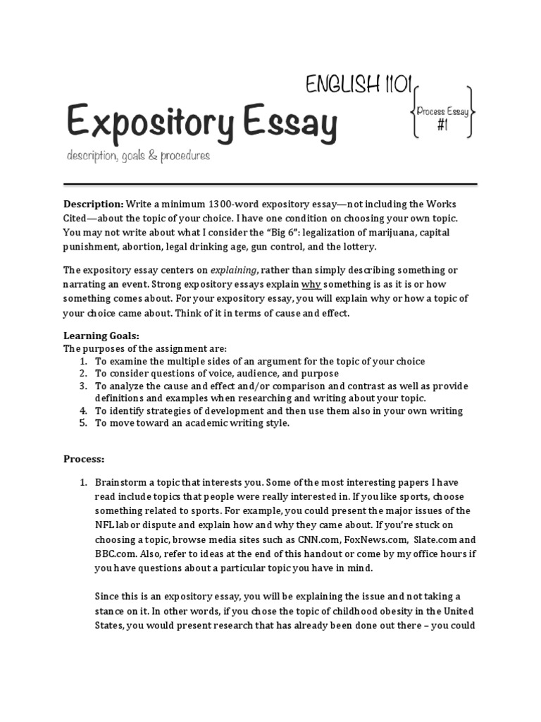 example of an expository essay topic