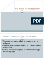 Uri NG Samahang Pangnegosyo