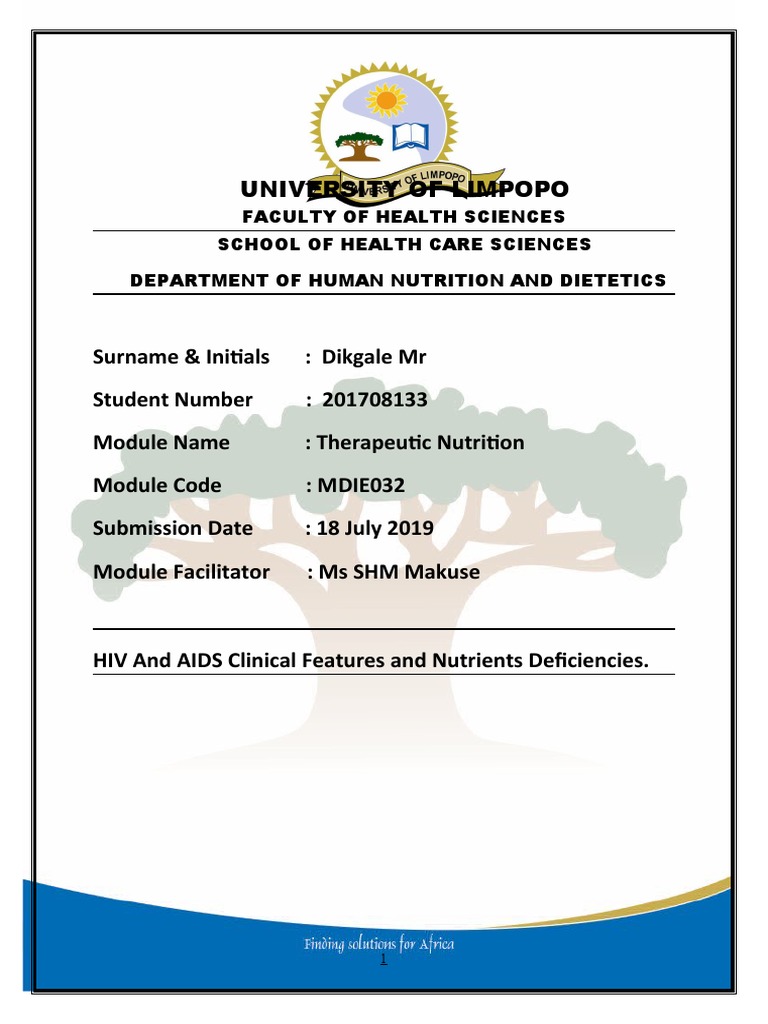 Nutritional Deficiencies Associated with HIV/AIDS A Review of Clinical