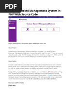Students Record Management System PHP