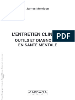 Morrison(2018). L'entretien clinique, outils et techniques de diag en santé mentale