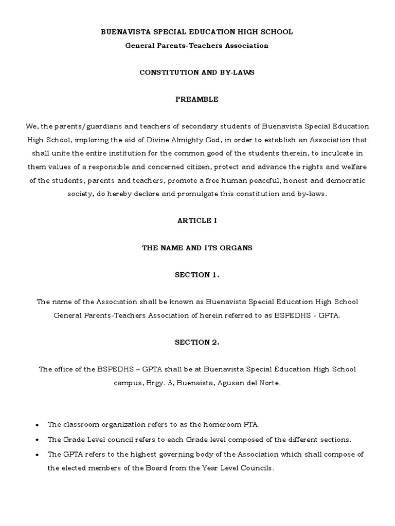 Gpta Constitution and by Laws | PDF | Presidents Of The United States ...