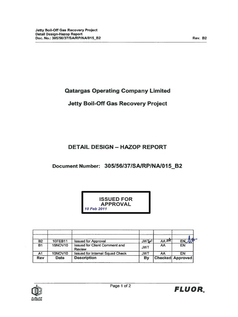 Qatargas JBOG Recovery Project HAZOP Report | PDF | Gases | Mechanical ...