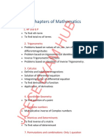 Mathematics Imp Chapters