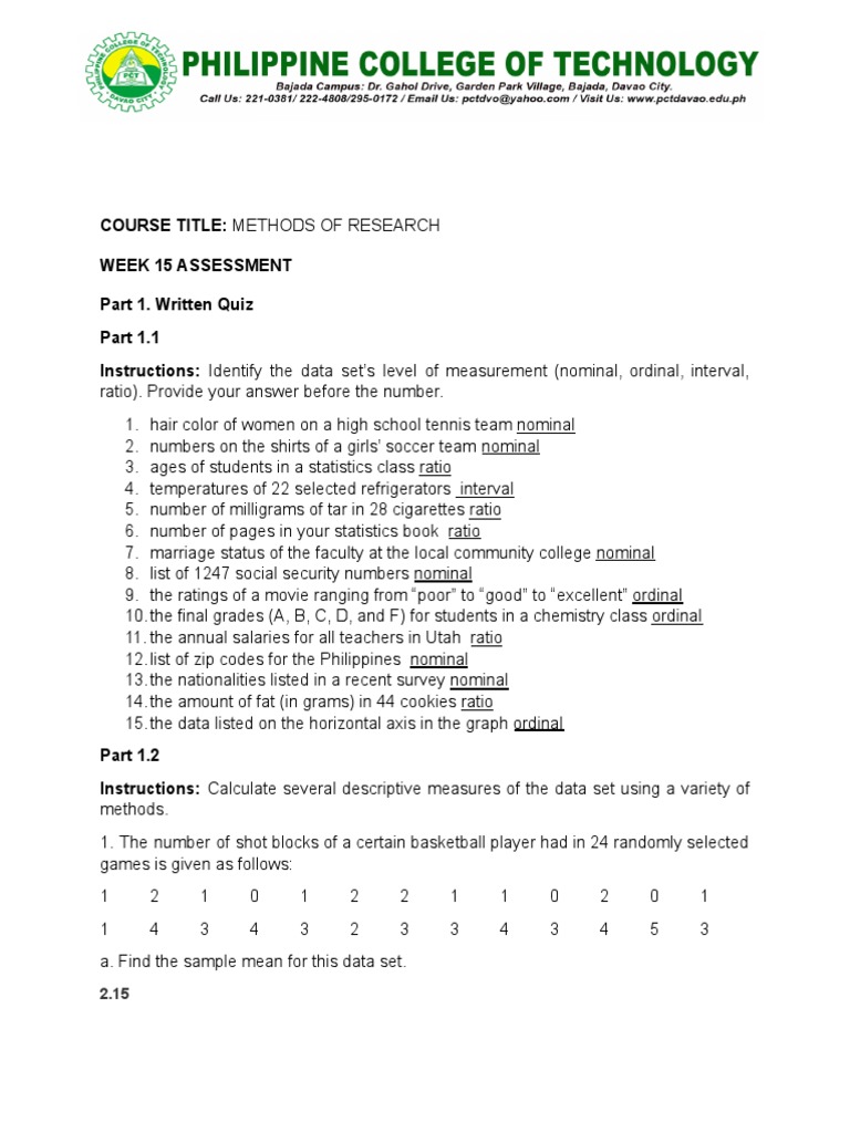 Levels of Measurement in Research | PDF | Level Of Measurement | Skewness