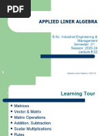 Lecture # 4 Matrix Operations AS