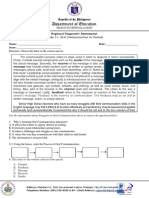 Diagnostic Assessment Tool in English - Grade 11 - Oral Communication