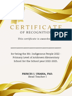 Gold Wave Design Certificate of Recognition