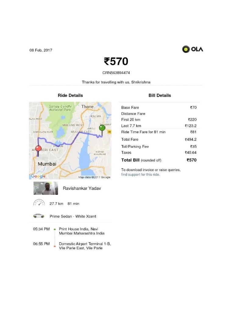 Ola Bill PDF
