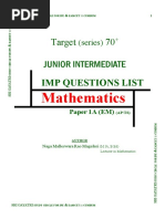 Target 70: Imp Questions List