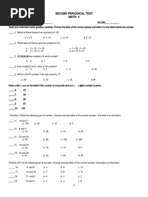 SUMMATIVE TEST 2 MATH