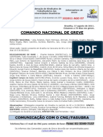Informe de 17 de agosto de 2011 do Comando Nacional de Greve (1)
