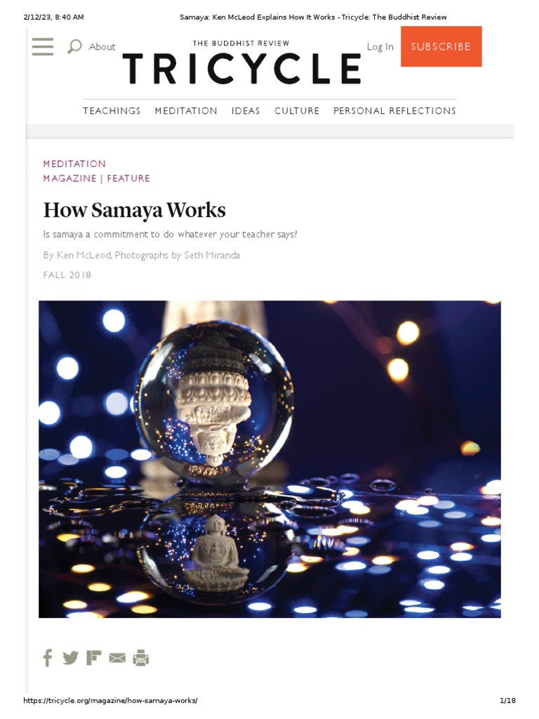 Samaya Ken McLeod Explains How It Works Tricycle The Buddhist