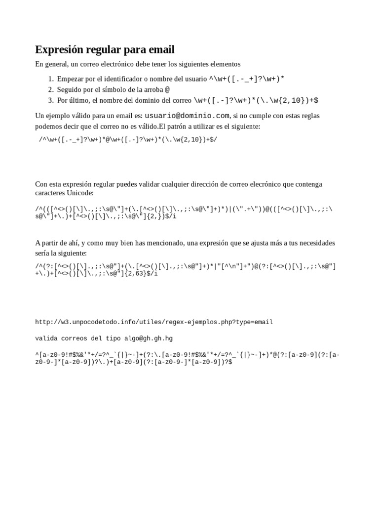 Validate emails regexp pdf