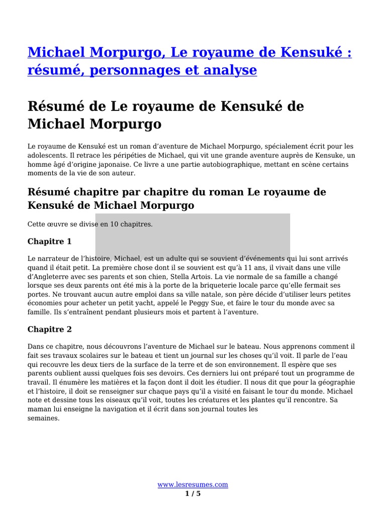 Le Royaume De Kensuke Resume Par Chapitre qh3EQCxa6LKrtM