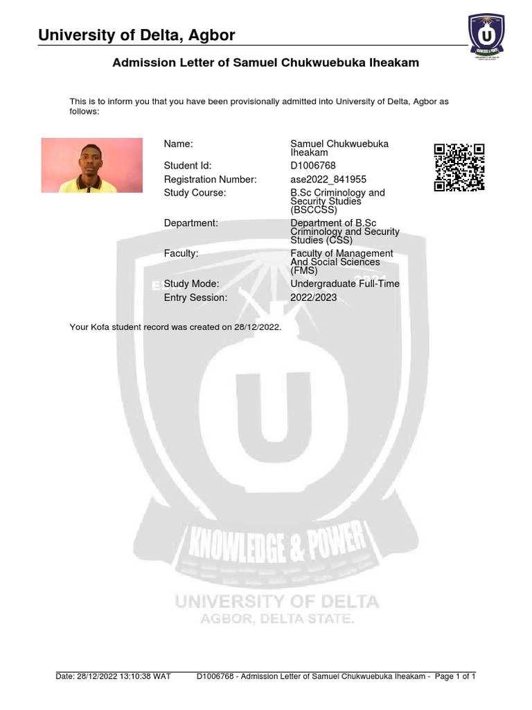 Admission Slip PDF