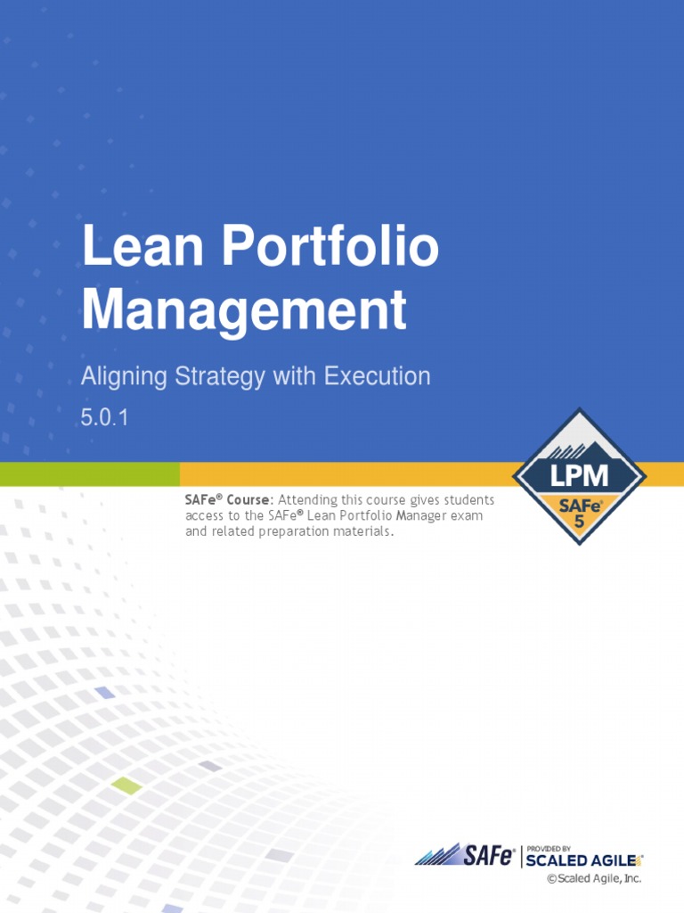 Lean Portfolio Management Digital Workbook (5.0.1) | PDF