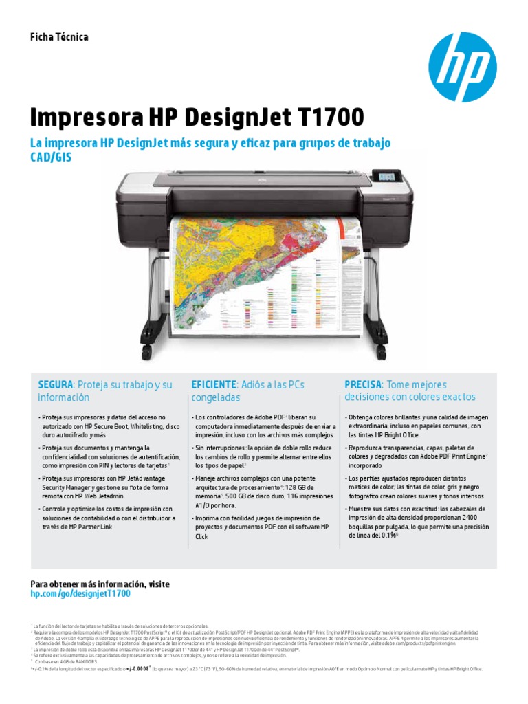 Impresora HP Designjet T1700: La Impresora HP Designjet Más Segura Y ...