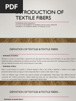 YE 101 Lecture-1, Introduction of Textile Fibers