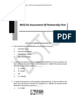 Chapter 7 MCQs On Assessment of Partnership Firm