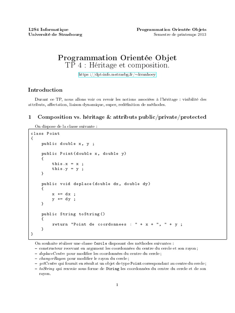 Héritage et Composition en POO | PDF | Constructeur (programmation ...