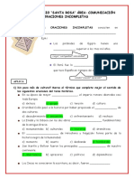 Las Oraciones Incompletas para Primero de Secundaria