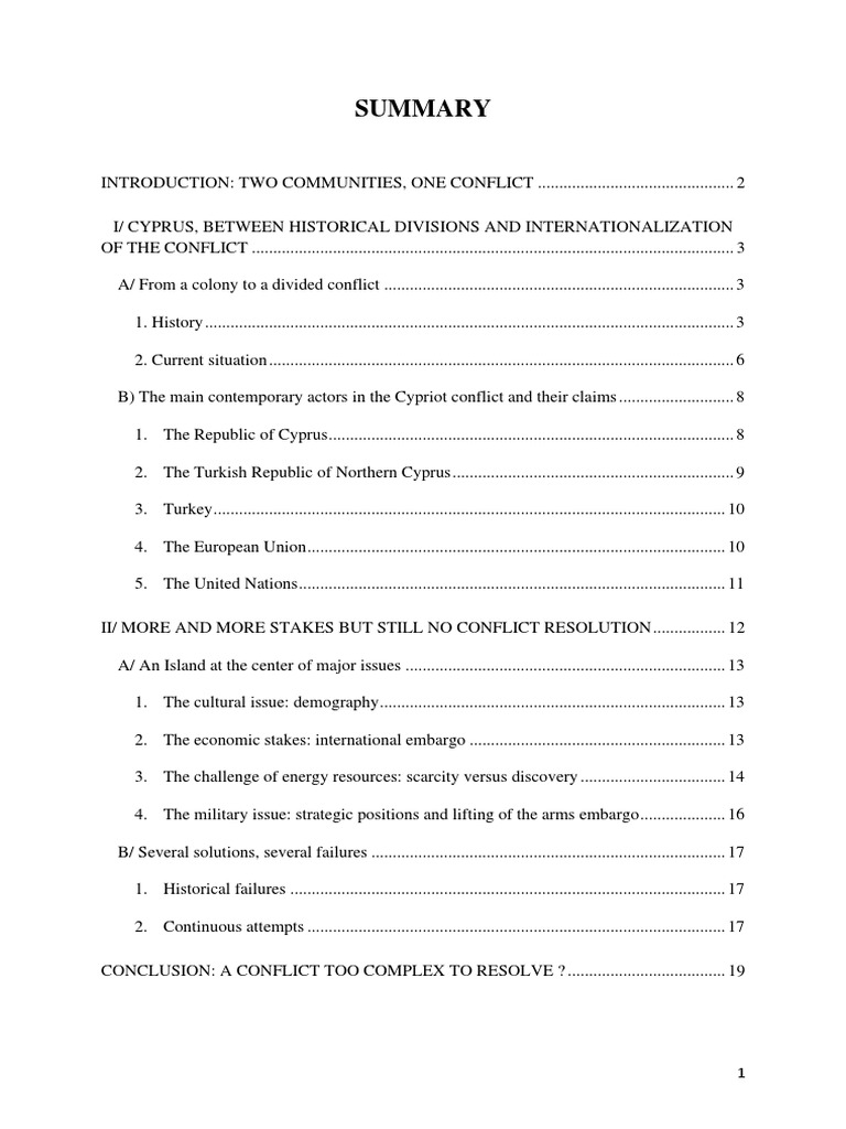 Understanding The Complex Cyprus Conflict An Analysis Of The