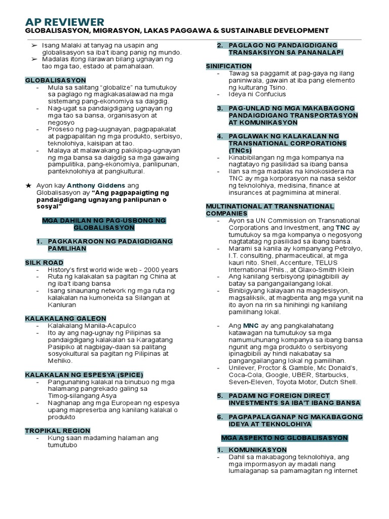 Ap Reviewer - 2ND QRT | PDF