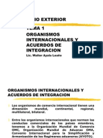 Organismos internacionales y niveles de integración económica