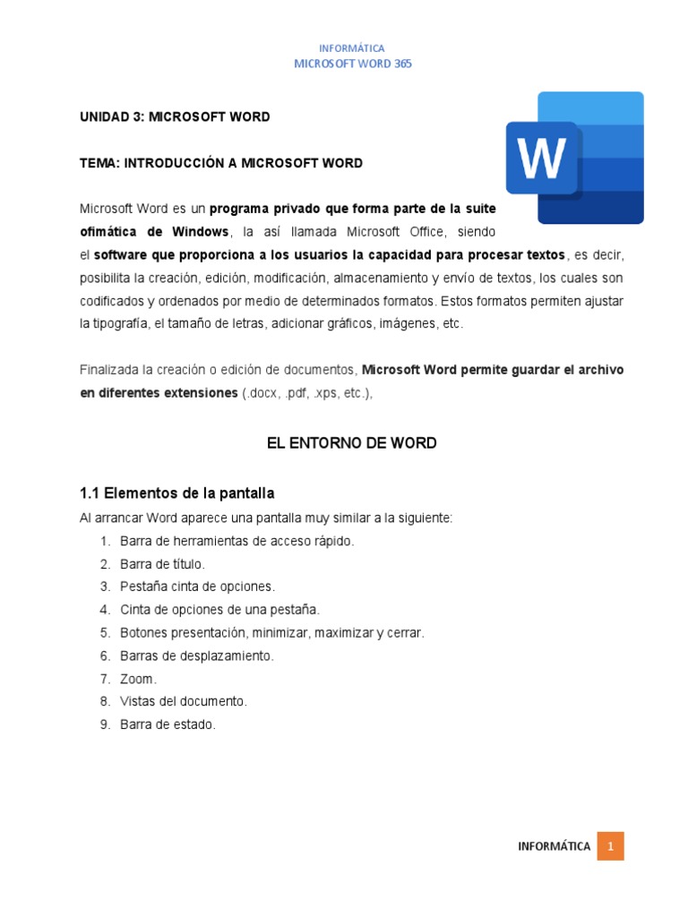 Introducción a Microsoft Word 365 | PDF | Microsoft Word | Microsoft