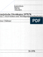 (Berichte Des Bundesinstituts Für Ostwissenschaffliche Und Internationale Studien - 30 - 1976) Peter Hübner - Sowjetische Dissidenten 1975 - 76. Teil 1 - Aktivit