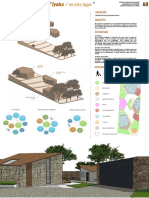 Diseño de complejo habitacional con tres recintos hexagonales