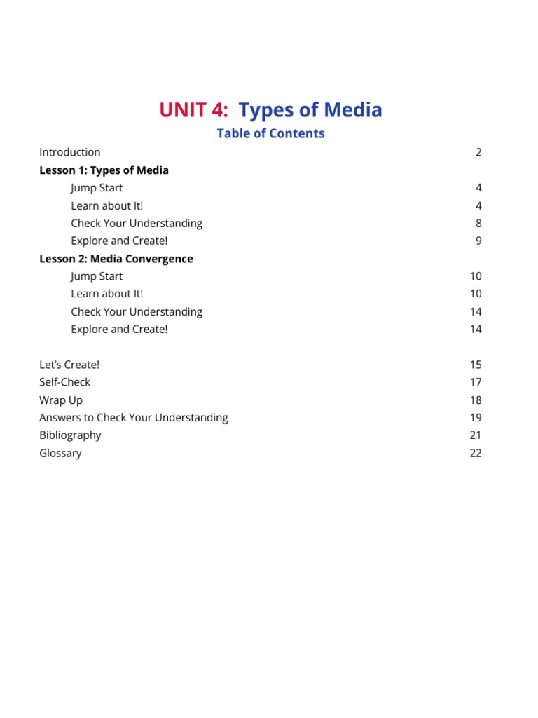 FINAL - Unit 4 Types of Media, 3 Topics-1 | Download Free PDF | Mass ...