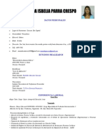 Datos personales y laborales CV 33 años pasaporte 0840336