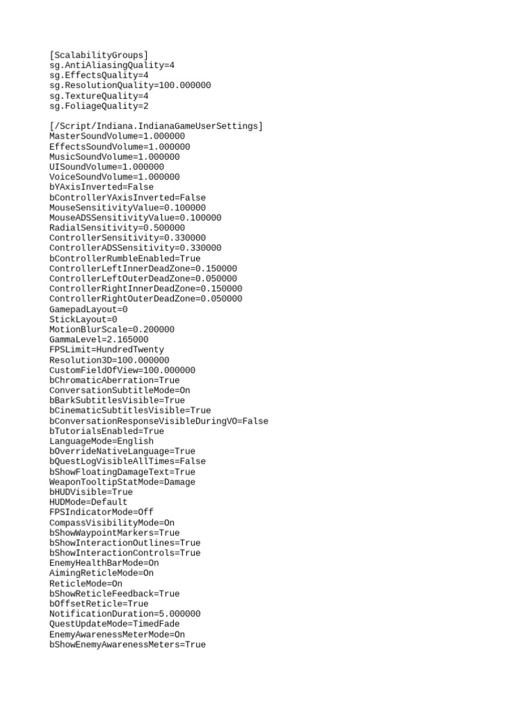 Game User Settings Configuration | PDF