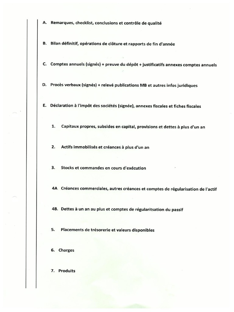 Dossier De Clôture Comptable Pdf