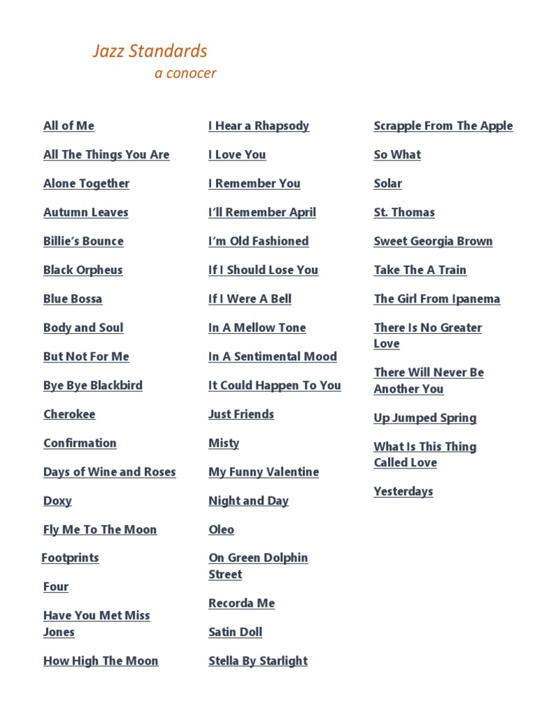 Jazz Standards Pdf