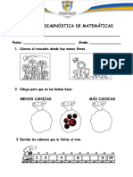 PRUEBA DIAGNÓSTICA DE MATEMÁTICAS