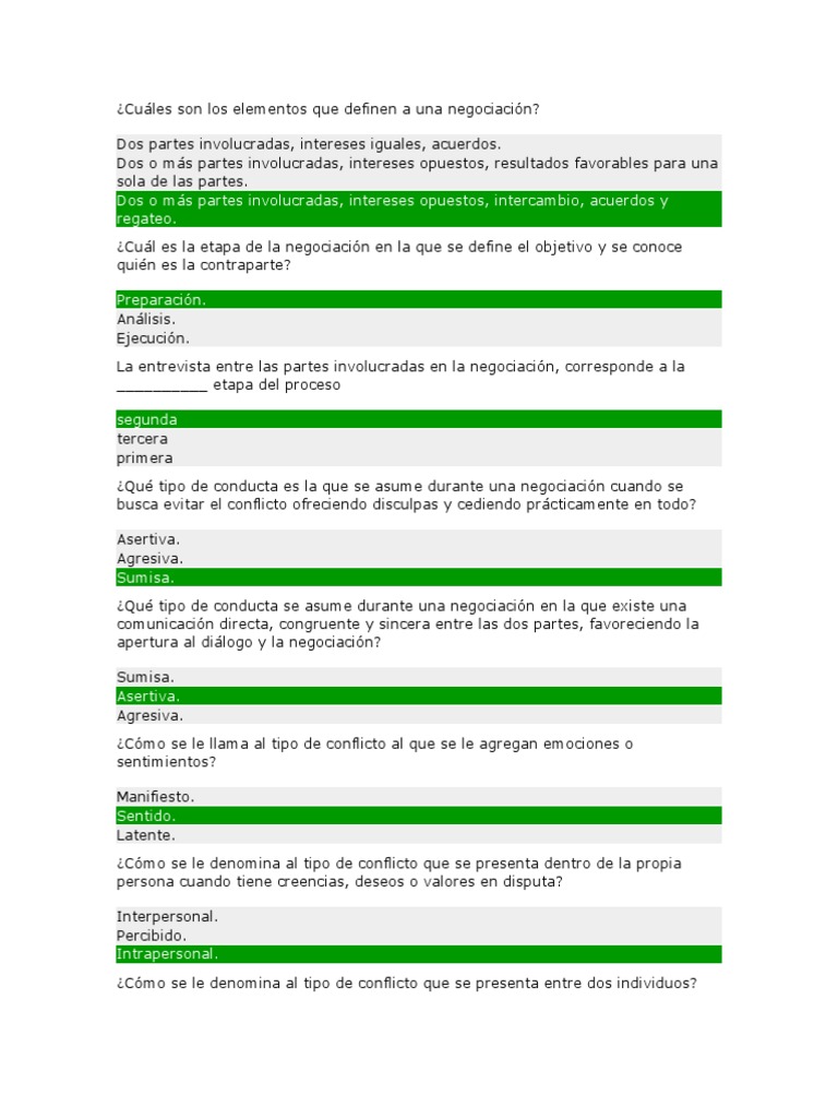 Cuáles Son Los Elementos Que Definen A Una Negociación Pdf