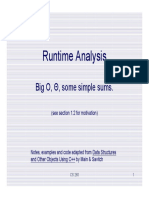 Runtime Analysis: Big O, Θ, and Simple Sums