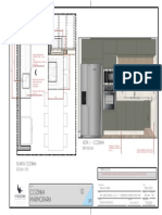 Projeto executivo cozinha com bancada de porcelanato