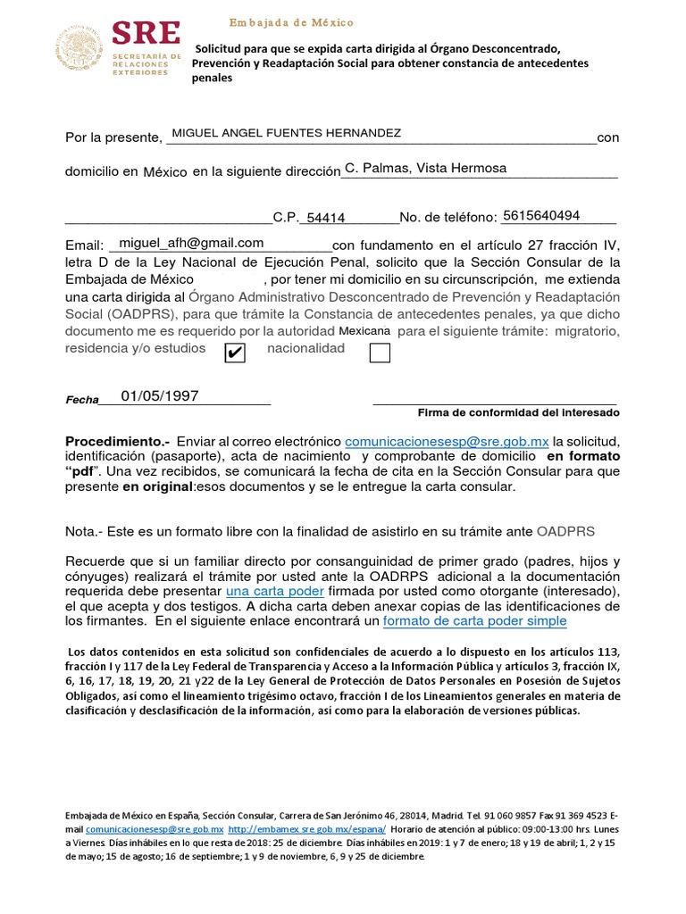 Solicitud de Carta Poder Consular | PDF | Gobierno