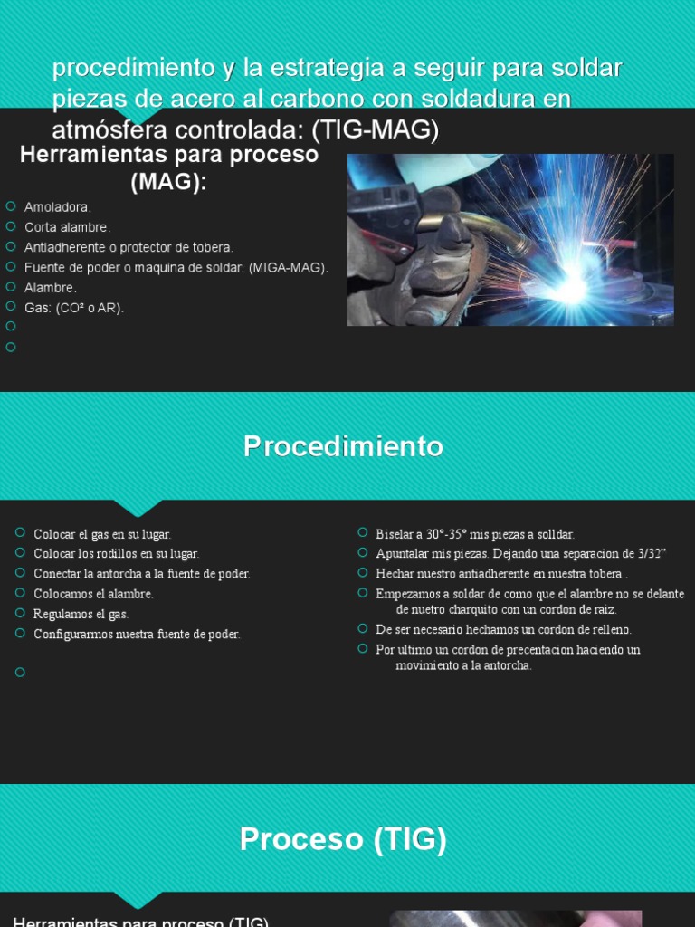 Soldadura TIG-MAG: Procedimiento y Herramientas | PDF